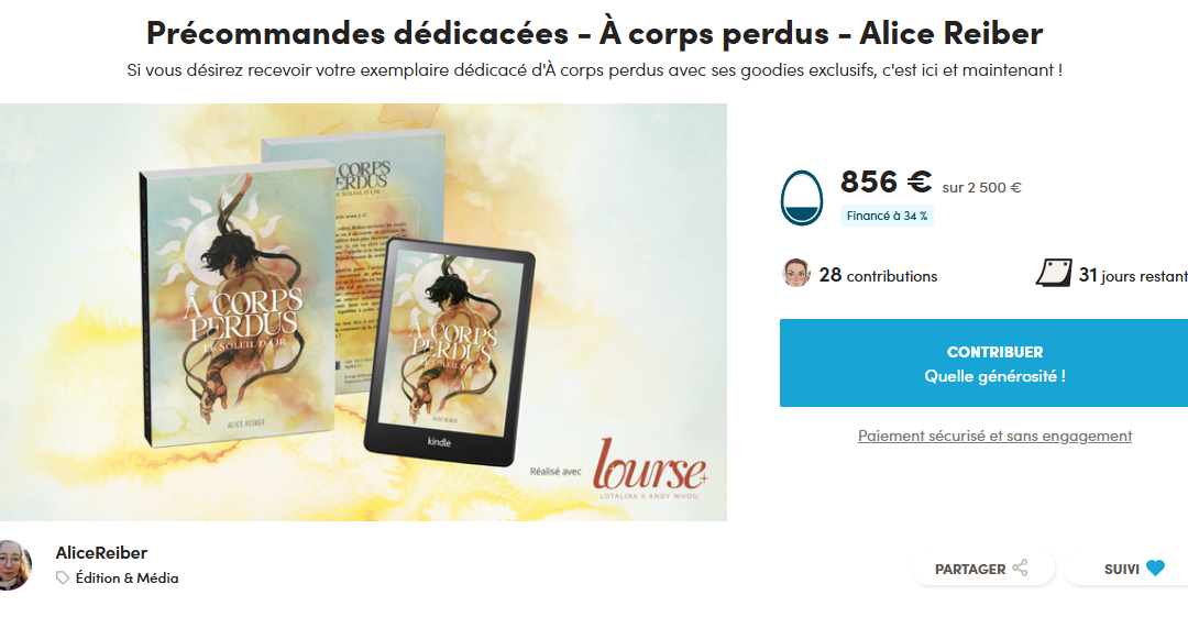 À corps perdus, par Alice Reiber est disponible sur Ulule